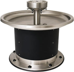 Acorn Engineering - Circular, Foot-Controlled, Floor Outlet Drain, 54" Diam, 8 Person Capacity, Stainless Steel & Vinylclad Galvanized Steel, Wash Fountain - 0.5 GPM - Exact Tooling