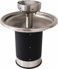 Acorn Engineering - Circular, Infrared Sensor, Floor Outlet Drain, 38-1/4" Diam, 6 Person Capacity, Stainless Steel & Vinylclad Galvanized Steel, Wash Fountain - 0.5 GPM - Exact Tooling