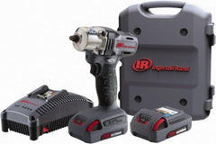 Ingersoll-Rand - 1/2" Drive 20 Volt Pistol Grip Cordless Impact Wrench & Ratchet - 1,700 RPM, 2,900 BPM, 160 Ft/Lb Torque, 2 Lithium-Ion Batteries Included - Exact Tooling