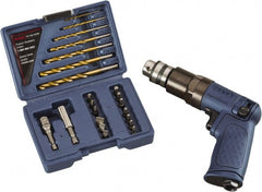 Ingersoll-Rand - 1/4" Reversible Keyed Chuck - Pistol Grip Handle, 1,875 RPM, 16.2 CFM, 0.25 hp, 90 psi - Exact Tooling