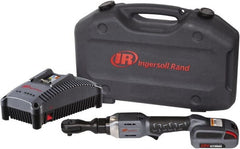 Ingersoll-Rand - 3/8" Drive 20 Volt Angled Cordless Impact Wrench & Ratchet - 225 RPM, 54 Ft/Lb Torque, 1 Lithium-Ion Battery Included - Exact Tooling