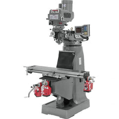 Jet - 9 x 49" 3 hp 230/460V Variable Speed Pulley Control 3 Phase Knee Milling Machine - Exact Tooling