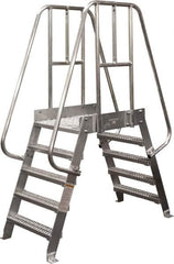 Cotterman - 80" 6 Step Crossover Bridge - Spacesaver, 500 Lb Capacity, 32" Base Width x 32" Base Depth, Grip Strut - Exact Tooling