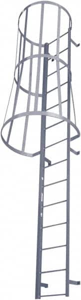 Cotterman - 165" 15 Step Fixed Ladder - Dock Ladder, 300 Lb Capacity, 39" Base Width x 40" Base Depth - Exact Tooling