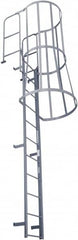 Cotterman - 153" 10 Step Fixed Ladder - Dock Ladder, 300 Lb Capacity, 39" Base Width x 50" Base Depth - Exact Tooling