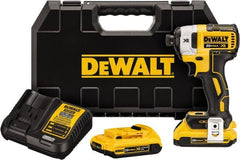 DeWALT - 20 Volt, 1/4" Drive, 20, 125, 152 Ft/Lb Torque, Cordless Impact Driver - 1000, 2800, 3250 RPM, 2 Lithium-Ion Batteries Included - Exact Tooling