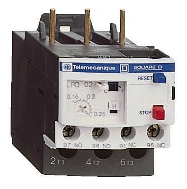 Schneider Electric - 1 to 1.6 Amp, 690 VAC, Thermal IEC Overload Relay - Trip Class 10A, For Use with LC1D09 and LC1D38 - Exact Tooling