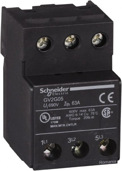 Schneider Electric - 63 Amp Circuit Breaker Terminal Block - Use with Linergy, TeSys D, TeSys GV2, TeSys K, TeSys U - Exact Tooling