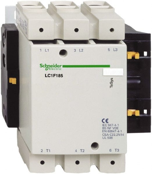 Schneider Electric - 3 Pole, 24 Coil VDC, 275 Amp at 440 VAC, Nonreversible IEC Contactor - Bureau Veritas, CCC, CSA, DNV, EN/IEC 60947-1, EN/IEC 60947-4-1, GL, JEM 1038, LROS, RINA, RMRoS, RoHS Compliant, UL Listed - Exact Tooling