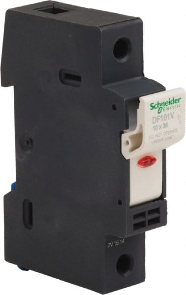 Schneider Electric - 1 Pole, 600 Volt, 32 Amp, DIN Rail Mount Fuse Holder - Compatible with 38mm Long x 17mm Wide and 10mm Diameter Fuse - Exact Tooling