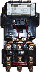 Square D - 440 Coil VAC at 50 Hz, 480 Coil VAC at 60 Hz, 90 Amp, NEMA Size 3, Nonreversible Open Enclosure NEMA Motor Starter - 3 Phase hp: 25 at 200 VAC, 30 at 230 VAC, 50 at 460 VAC, 50 at 575 VAC - Exact Tooling