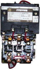 Square D - 110 Coil VAC at 50 Hz, 120 Coil VAC at 60 Hz, 45 Amp, NEMA Size 2, Nonreversible Open Enclosure NEMA Motor Starter - 3 Phase hp: 10 at 200 VAC, 15 at 230 VAC, 25 at 460 VAC, 25 at 575 VAC - Exact Tooling