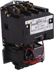 Square D - 110 Coil VAC at 50 Hz, 120 Coil VAC at 60 Hz, 27 Amp, NEMA Size 1, Nonreversible Open Enclosure NEMA Motor Starter - 3 Phase hp: 10 at 460 VAC, 10 at 575 VAC, 7-1/2 at 200 VAC, 7-1/2 at 230 VAC - Exact Tooling