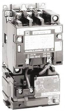 Square D - 110 Coil VAC at 50 Hz, 120 Coil VAC at 60 Hz, 45 Amp, NEMA Size 2, Nonreversible Open Enclosure NEMA Motor Starter - 3 Phase hp: 10 at 200 VAC, 15 at 230 VAC, 25 at 460 VAC, 25 at 575 VAC - Exact Tooling