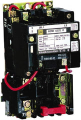 Square D - 24 Coil VAC at 60 Hz, 18 Amp, Nonreversible Open Enclosure NEMA Motor Starter - 3 Phase hp: 3 at 200 VAC, 3 at 230 VAC, 5 at 460 VAC, 5 at 575 VAC - Exact Tooling