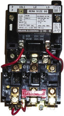 Square D - 110 Coil VAC at 50 Hz, 120 Coil VAC at 60 Hz, 9 Amp, Nonreversible Open Enclosure NEMA Motor Starter - 3 Phase hp: 1-1/2 at 200 VAC, 1-1/2 at 230 VAC, 2 at 460 VAC, 2 at 575 VAC - Exact Tooling