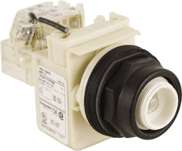 Schneider Electric - 24 V, 28 V Press-to-Test Indicating Light - Round Lens, Screw Clamp Connector, Corrosion Resistant, Dust Resistant, Oil Resistant - Exact Tooling