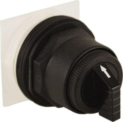 Schneider Electric - 30mm Mount Hole, 3 Position, Knob and Pushbutton Operated, Selector Switch Only - Black, Momentary (MO), without Contact Blocks, Anticorrosive, Weatherproof, Dust and Oil Resistant - Exact Tooling