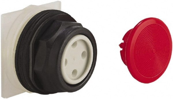 Schneider Electric - 30mm Mount Hole, Extended Straight, Pushbutton Switch Only - Red Pushbutton, Momentary (MO) - Exact Tooling