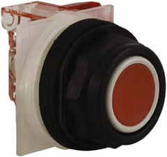 Schneider Electric - 30mm Mount Hole, Extended Straight, Pushbutton Switch with Contact Block - Red Pushbutton, Momentary (MO) - Exact Tooling
