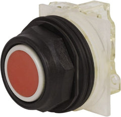 Schneider Electric - 30mm Mount Hole, Flush, Pushbutton Switch with Contact Block - Octagon, Red Pushbutton, Momentary (MO) - Exact Tooling
