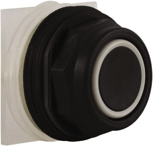 Schneider Electric - 30mm Mount Hole, Extended Straight, Pushbutton Switch Only - Black Pushbutton, Momentary (MO) - Exact Tooling