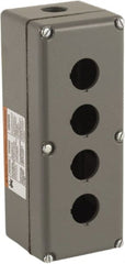 Schneider Electric - 4 Hole, 30mm Hole Diameter, Aluminum Pushbutton Switch Enclosure - 1, 3, 4, 6, 12, 13 NEMA Rated - Exact Tooling