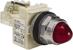 Schneider Electric - 120 VAC Red Lens LED Indicating Light - Screw Clamp Connector - Exact Tooling