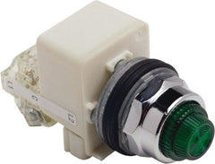 Schneider Electric - 120 V Green Lens LED Press-to-Test Indicating Light - Octagonal Lens, Screw Clamp Connector - Exact Tooling