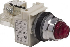 Schneider Electric - 120 VAC Red Lens LED Pilot Light - Round Lens, Screw Clamp Connector - Exact Tooling
