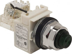 Schneider Electric - 120 VAC Green Lens LED Pilot Light - Round Lens, Screw Clamp Connector - Exact Tooling