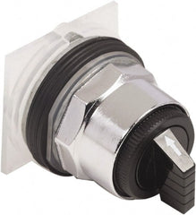 Schneider Electric - 30mm Mount Hole, 3 Position, Knob and Pushbutton Operated, Selector Switch Only - Black, Momentary (MO), without Contact Blocks, Weatherproof and Dust and Oil Resistant - Exact Tooling