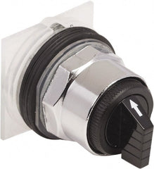 Schneider Electric - 1.18 Inch Mount Hole, 3 Position, Knob and Pushbutton Operated, Selector Switch Only - Black, Maintained (MA), without Contact Blocks, Weatherproof and Dust and Oil Resistant - Exact Tooling