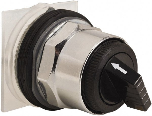 Schneider Electric - 30mm Mount Hole, 2 Position, Knob and Pushbutton Operated, Selector Switch Only - Black, Maintained (MA), without Contact Blocks, Weatherproof and Dust and Oil Resistant - Exact Tooling