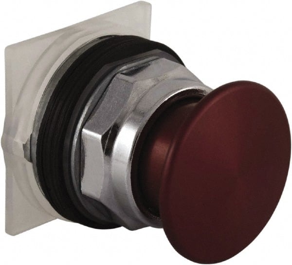 Schneider Electric - 30mm Mount Hole, Extended Mushroom Head, Pushbutton Switch Only - Round, Red Pushbutton, Nonilluminated, Maintained (MA) - Exact Tooling