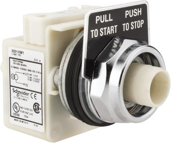 Schneider Electric - 30mm Mount Hole, Extended Straight, Pushbutton Switch Only - Maintained (MA) - Exact Tooling