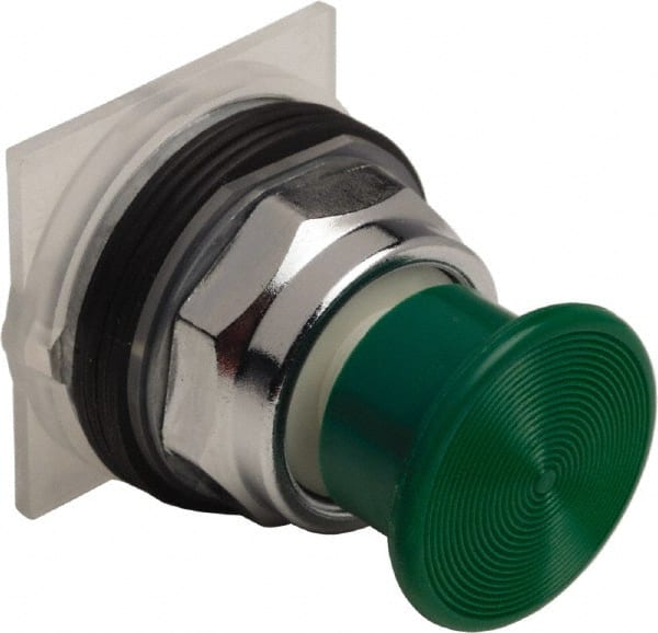 Schneider Electric - 30mm Mount Hole, Extended Straight, Pushbutton Switch Only - Green Pushbutton, Momentary (MO) - Exact Tooling