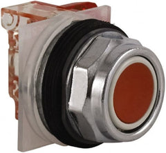 Schneider Electric - 30mm Mount Hole, Extended Straight, Pushbutton Switch with Contact Block - Red Pushbutton, Momentary (MO) - Exact Tooling