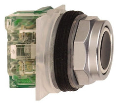 Schneider Electric - 30mm Mount Hole, Flush, Pushbutton Switch with Contact Block - Octagon, Black Pushbutton, Momentary (MO) - Exact Tooling