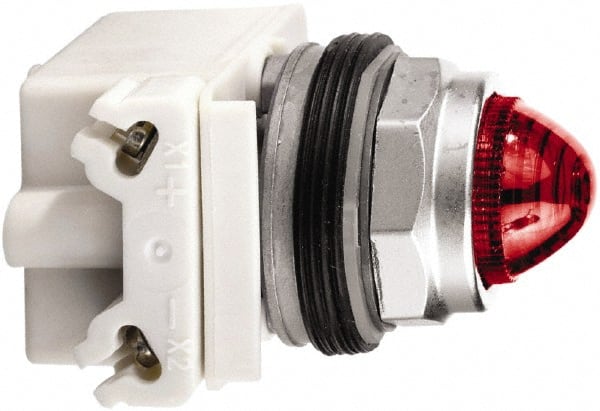 Schneider Electric - 24 V Red Lens LED Pilot Light - Round Lens, Screw Clamp Connector - Exact Tooling