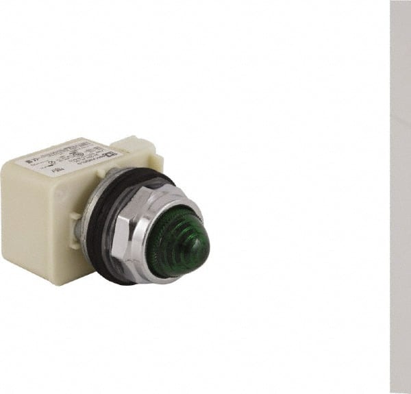 Schneider Electric - 24 V Green Lens LED Pilot Light - Round Lens, Screw Clamp Connector - Exact Tooling