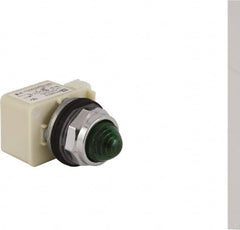 Schneider Electric - 24 V Green Lens LED Pilot Light - Round Lens, Screw Clamp Connector - Exact Tooling