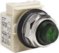 Schneider Electric - 28 V Green Lens Indicating Light - Screw Clamp Connector - Exact Tooling