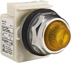 Schneider Electric - 120 VAC Amber Lens Indicating Light - Screw Clamp Connector - Exact Tooling