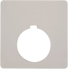 Schneider Electric - Square, Plastic Legend Plate - Blank - White Background, Black Letters, 1.2 Inch Hole Diameter, 2-1/2 Inch Square - Exact Tooling