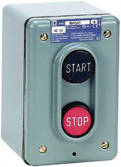 Schneider Electric - 2 Operator, Projecting Pushbutton Control Station - Start, Stop (Legend), Momentary Switch, NO/NC Contact, NEMA 4 - Exact Tooling
