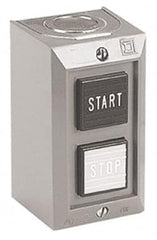 Schneider Electric - 2 Operator, Projecting Pushbutton Control Station - Start, Stop (Legend), Maintained Switch, 2NO Contact, NEMA 1 - Exact Tooling