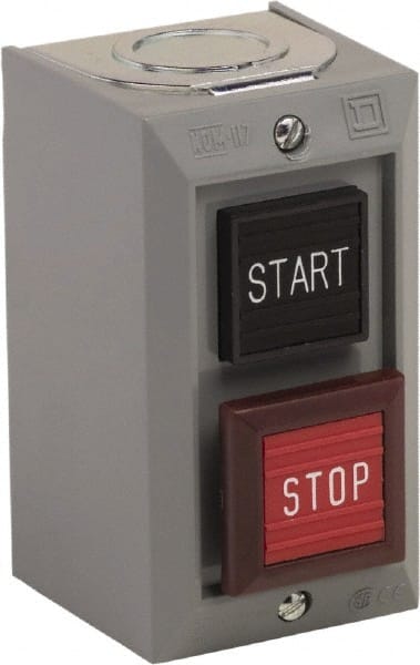 Schneider Electric - 2 Operator, Projecting Pushbutton Control Station - Start, Stop (Legend), Momentary Switch, NO/NC Contact, NEMA 1 - Exact Tooling