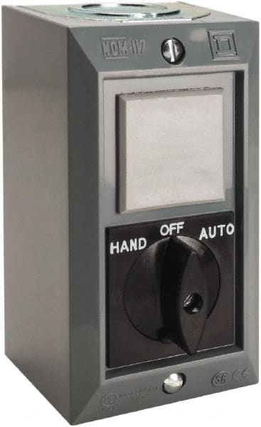 Schneider Electric - 1 Operator, Projecting Pushbutton Control Station - Auto, Hand, Off (Legend), Maintained Switch, 2NO Contact, NEMA 1 - Exact Tooling
