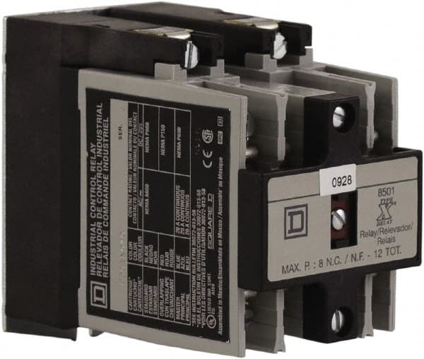 Square D - 4 Pole, 4NO, 208 VAC at 60 Hz Control Relay - Panel Mount - Exact Tooling